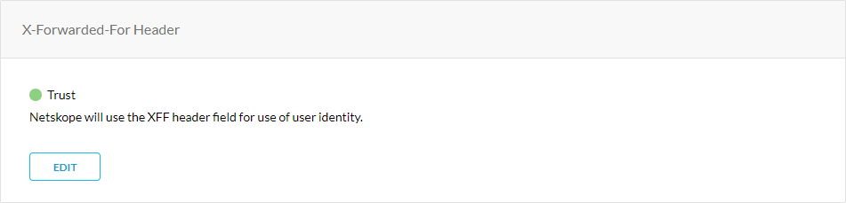 The X-Forwarded-For Header section on the Configuration page.