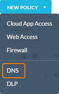 Creating a new DNS Real-time Protection policy