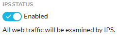 The IPS Status option on the IPS Settings page.